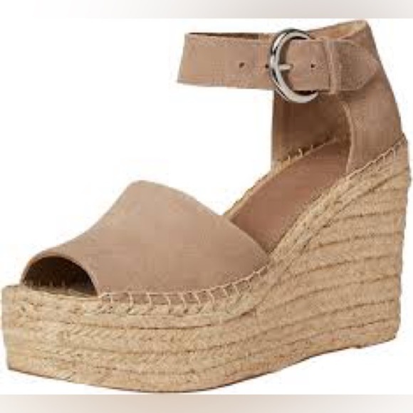 MARC FISHER LTD ADALYN ESPADRILLE WEDGE SANDAL BLUSH SUEDE SIZE 11M - Picture 3 of 10